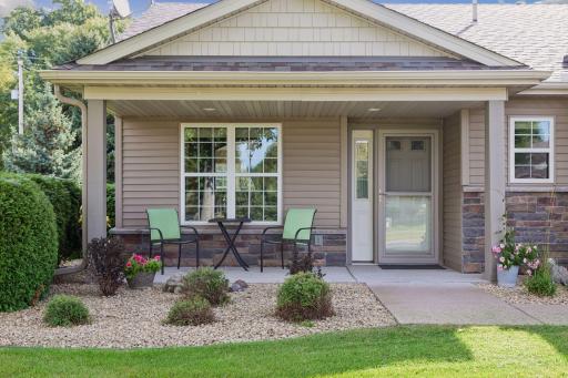Cute front porch is perfect for enjoying slow mornings