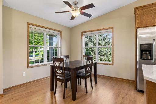 Dining space is directly connected to kitchen; great for entertaining