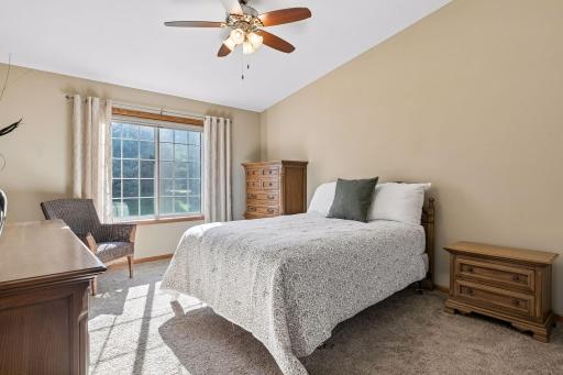 Nicely sized main bedroom with vaulted ceilings