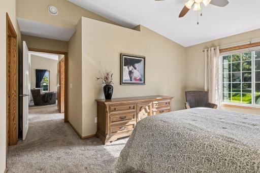 Main bedroom is nicely separated from main living areas