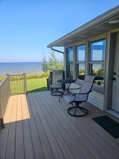Deck overlooking lake