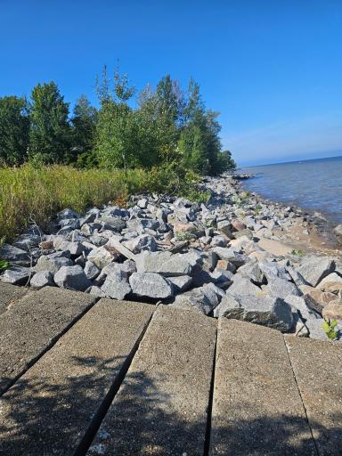 Riprapped shoreline
