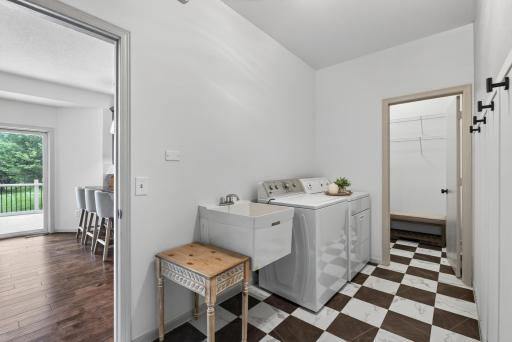 Laundry and mudroom with oversized closet