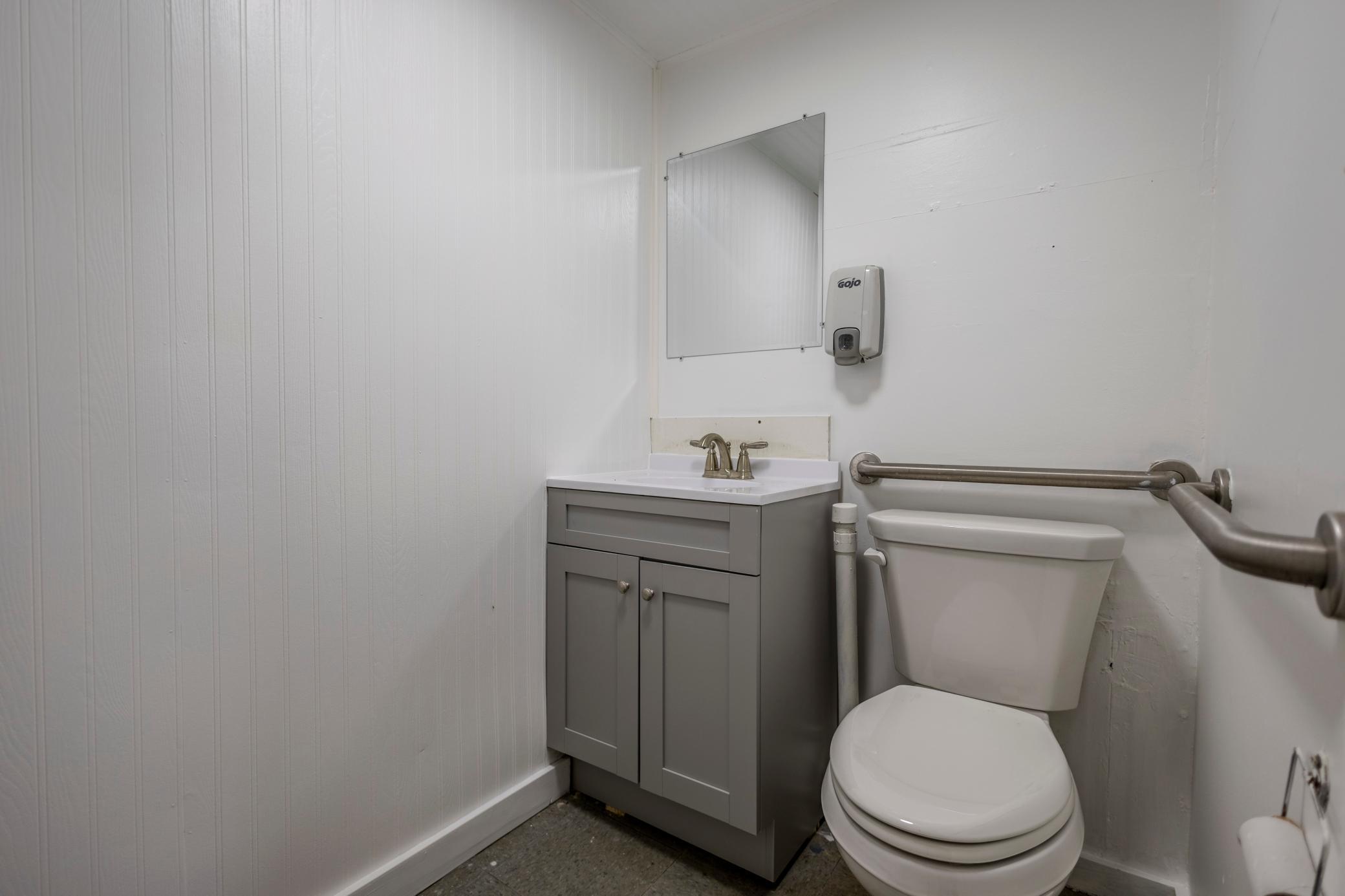 Modern Shaker Vanity with Safety Grab Bars