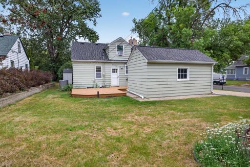 Spacious backyard offers plenty of room to play, garden or relax.