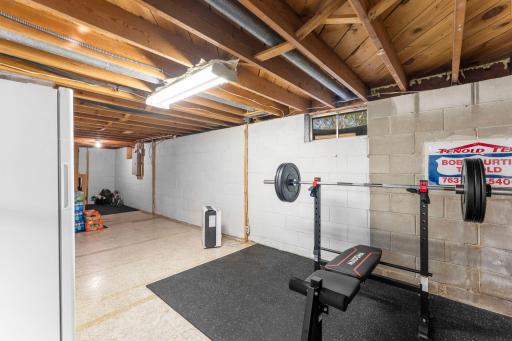More room to make your own. The full basement adds flexibility for recreation, hobbies, storage or future finishing