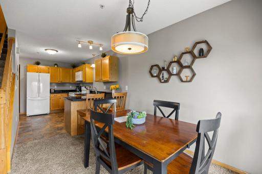 Dining area flows conveniently into the kitchen