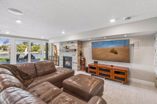 Catch a movie or a game or simply cozy up to the fireplace.