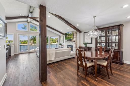 Dining and Living room space designed to keep everyone in mind