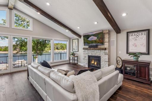 Cozy up to the fireplace and watch the eagles soar