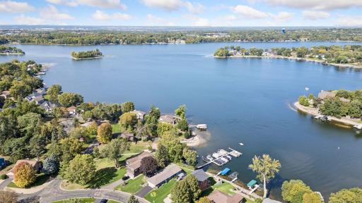 This home looks out to the bay and lower Prior Lake