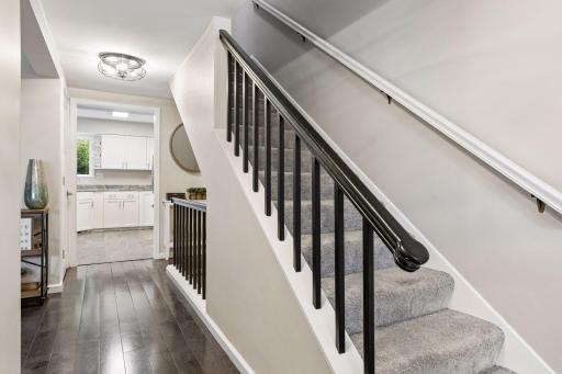 Stairway going up to the bedrooms.
