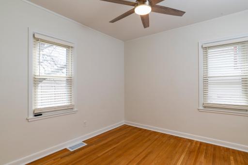 Gleaming refinished hardwood floors throughout the home.