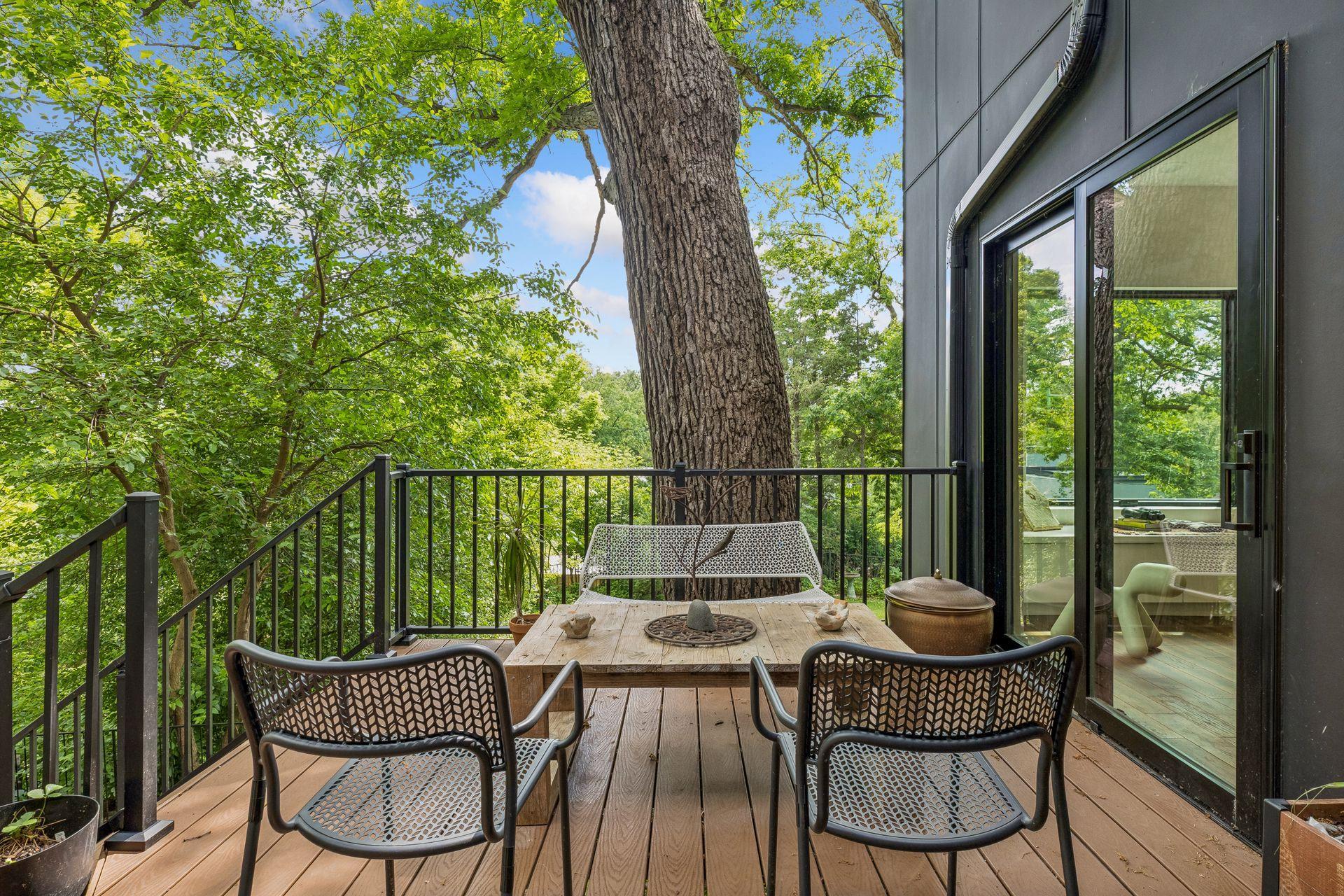 Multi-level deck allows for a variety of outdoor spaces to relax
