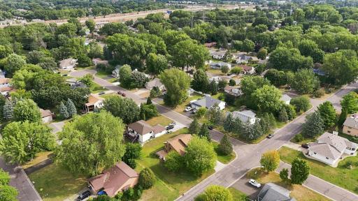 A bird's eye view of the gorgeous corner lot