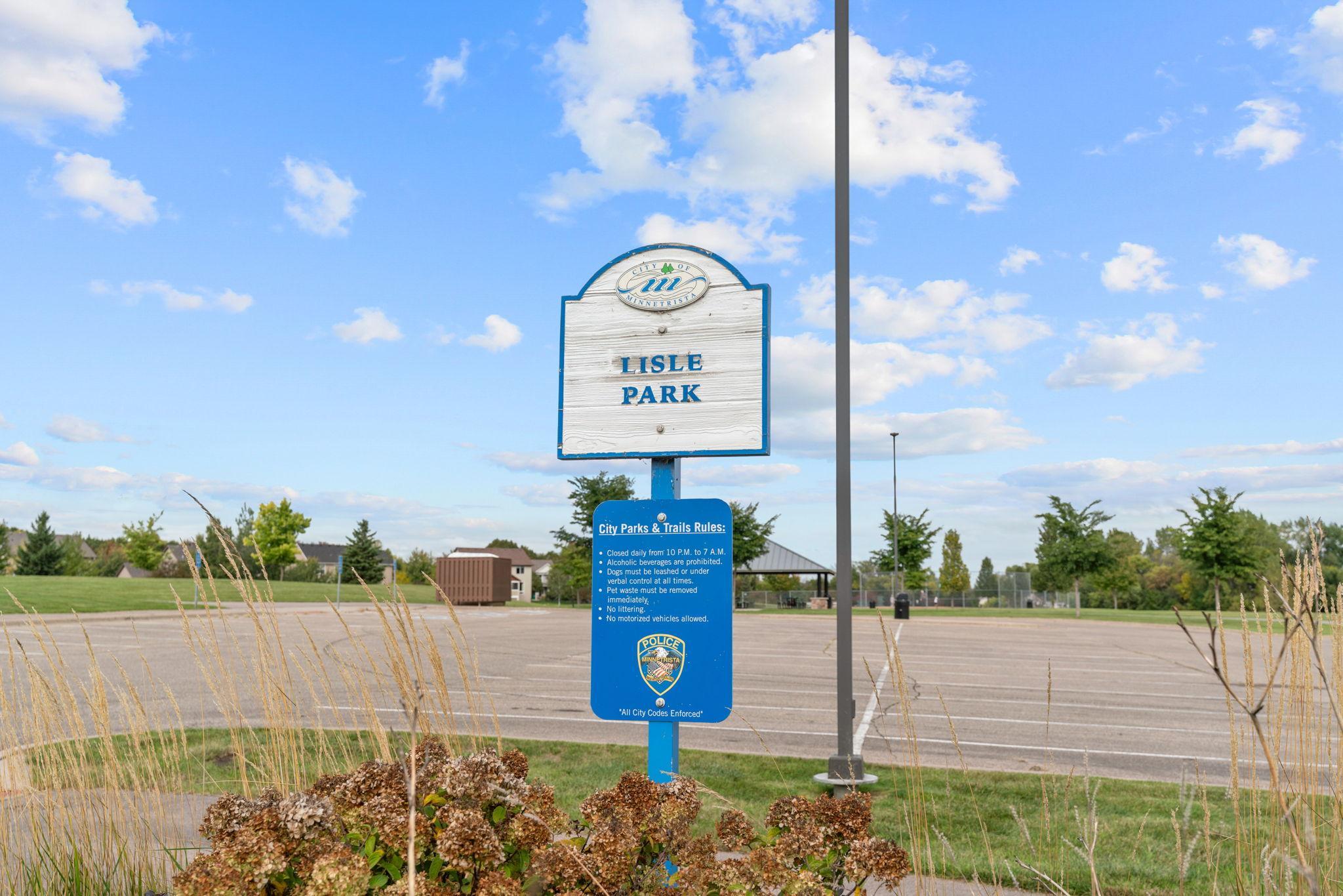 2 neighborhood parks—Linden Park + Shirley Park—with tennis courts, baseball fields, playgrounds, picnic areas + paved walking paths, plus past summer activities including Tuesday food trucks.