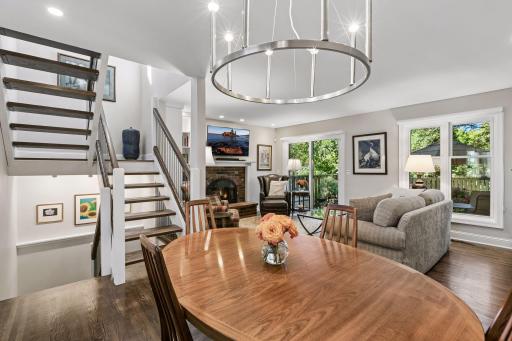 Dining room space can accommodate a larger table