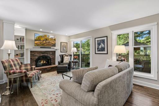 Recessed lighting and great natural lighting. Sliding glass door to backyard patio
