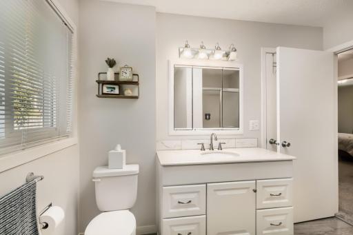 A Full Bath on the main floor.