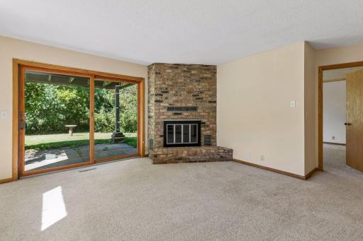 Entry to one of two lower level bedrooms is directly off the family room.