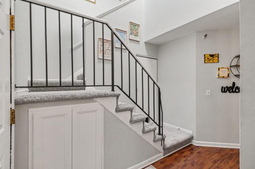 Tons of storage here! Two separate closets under the stairs plus a front entry shoe closet!.