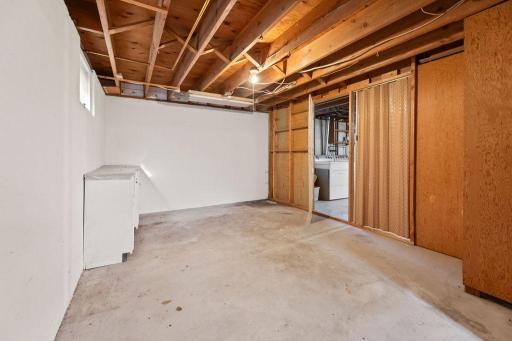 Storage area. Window, floor in good condition, electrical run throughout.