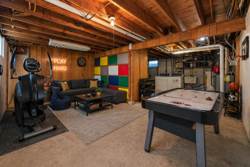 Lower level, Virtually staged as rec/game room area