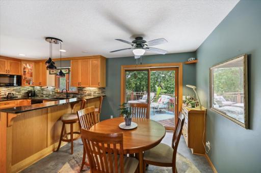 Eat in kitchen with access to expansive deck for entertaining.