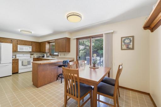 Eat in dining area and walk out patio door to the deck!