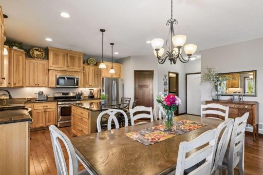 Dining room and kitchen