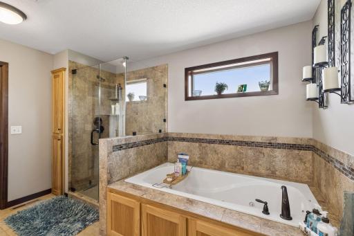 Owners suite tub and shower