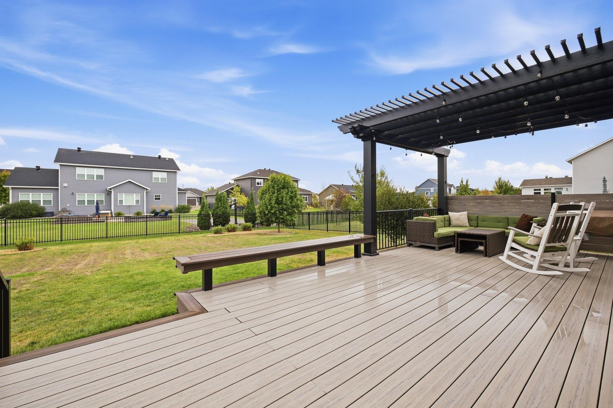 Deck / Back yard patio w/pergola (sunset)