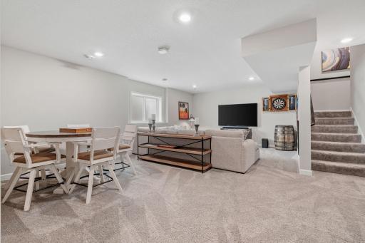 Room for comfy furniture AND a table or workout equipment