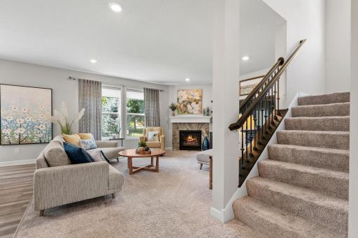 Beautiful living room with cozy fireplace