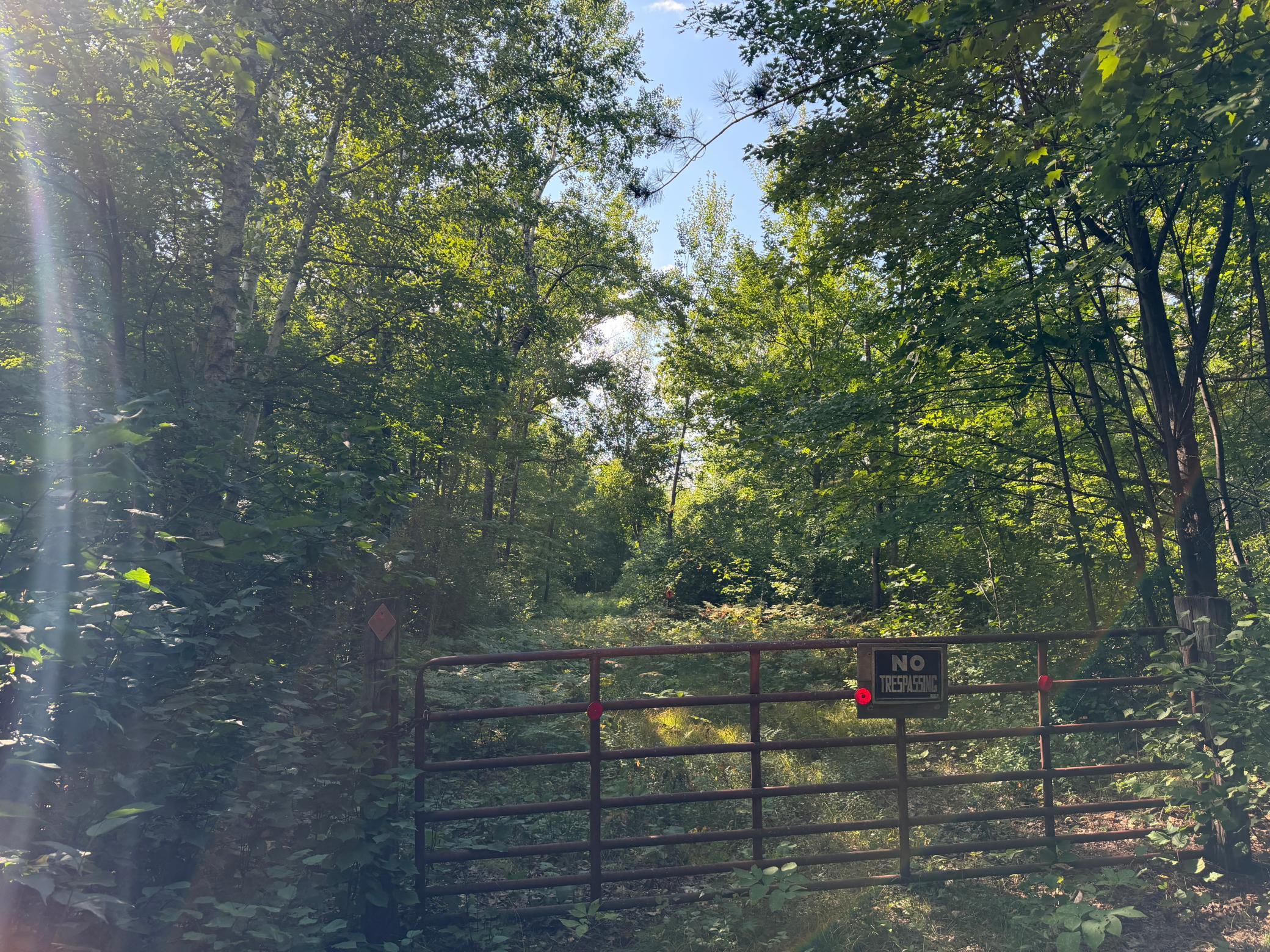 snowmobile trail, gated, NW corner of the property