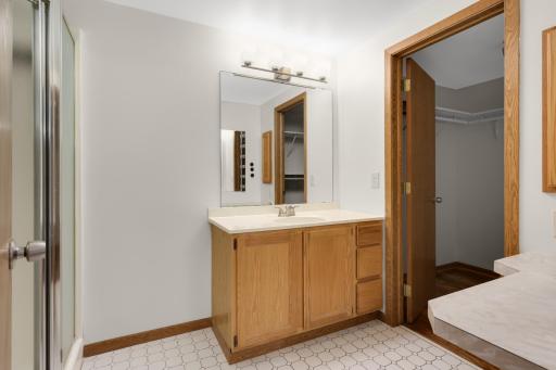 Private primary bath with huge walk in closet