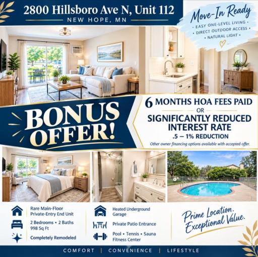 Photo for 2800 Hillsboro Avenue N, 112, New Hope, MN 55427 - listing #7140459 2800 Hillsboro Avenue N, 112, New Hope, MN 55427