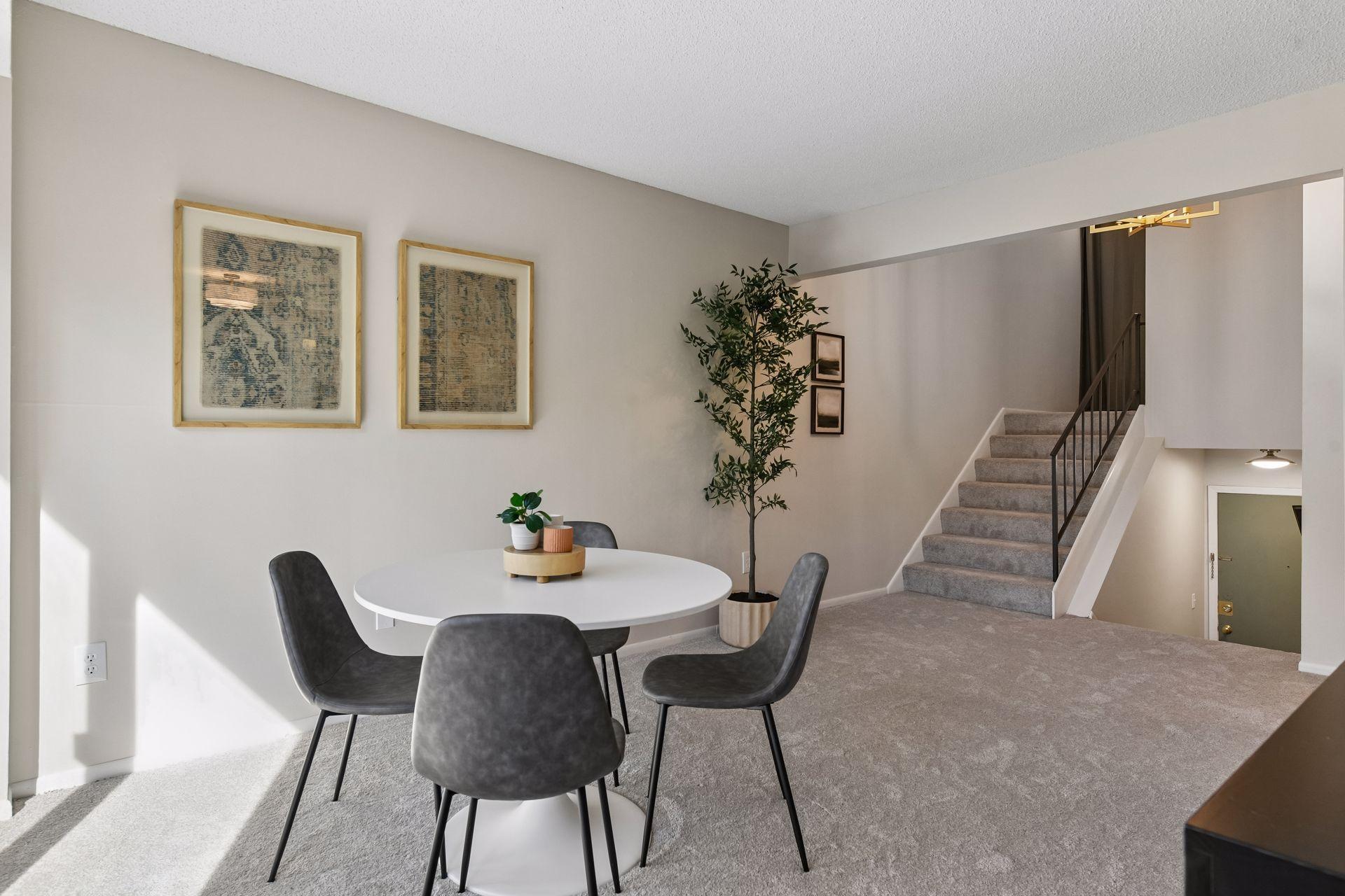 Upstairs is two bedrooms, two bathrooms and laundry