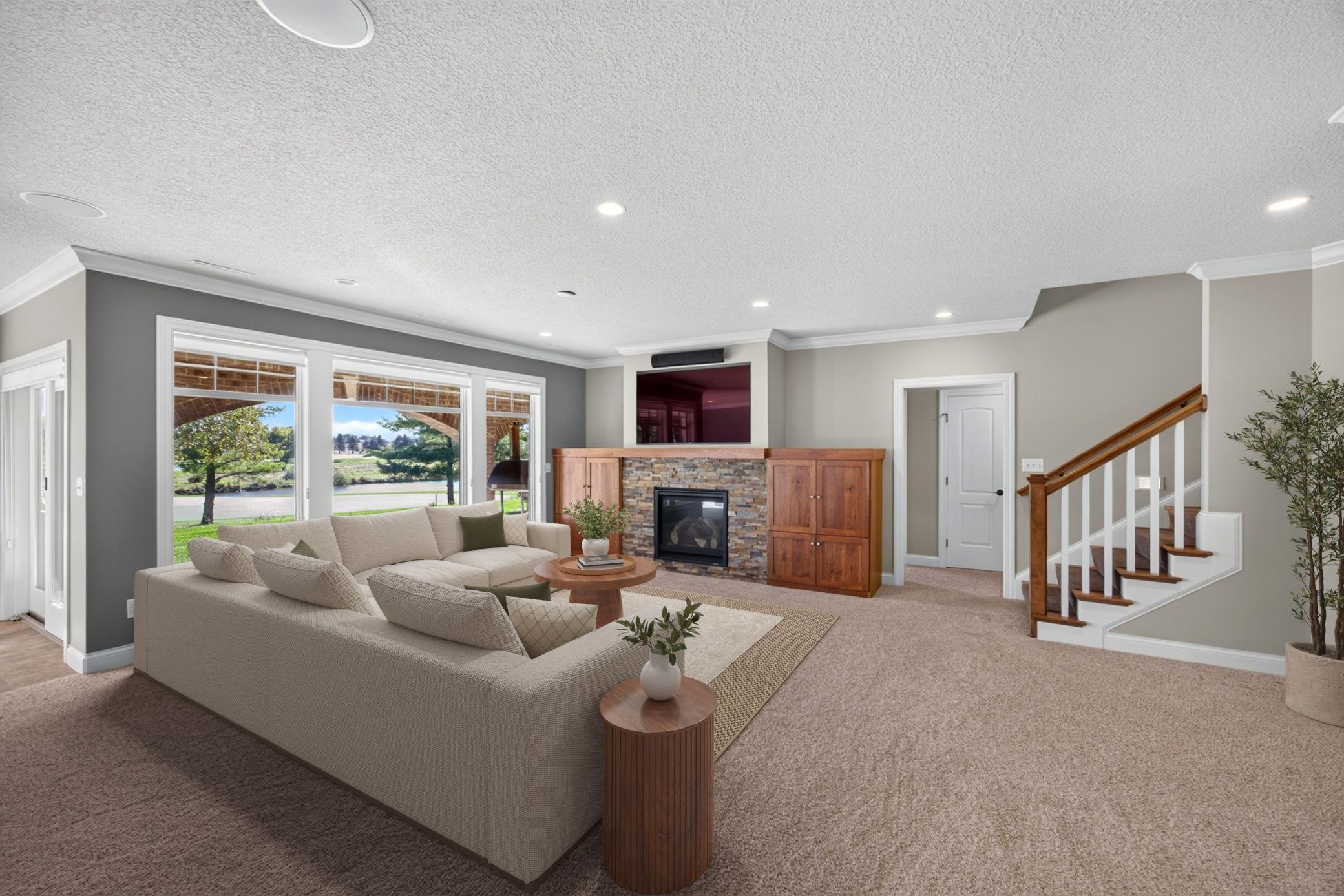 Lower Level Family Room - Virtually Staged