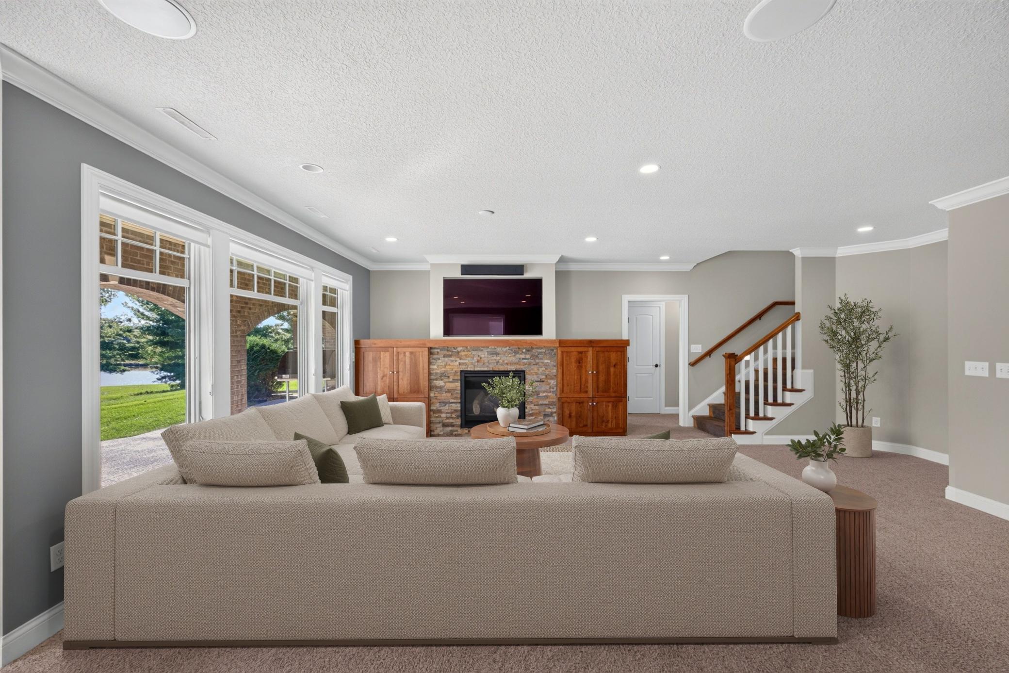Lower Level Family Room - Virtually Staged
