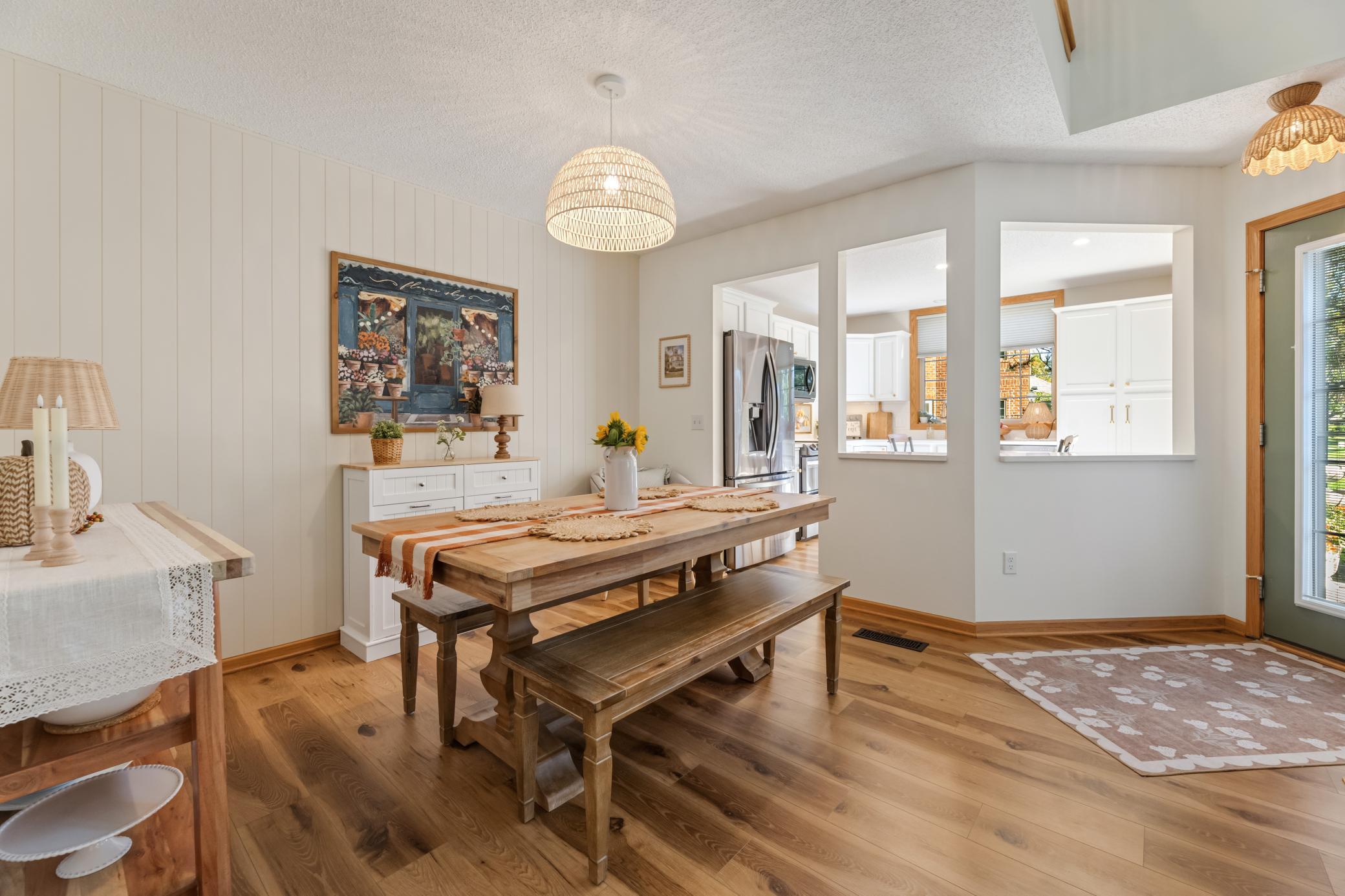 Dining space flows seamlessly between the living room and kitchen for easy everyday living.