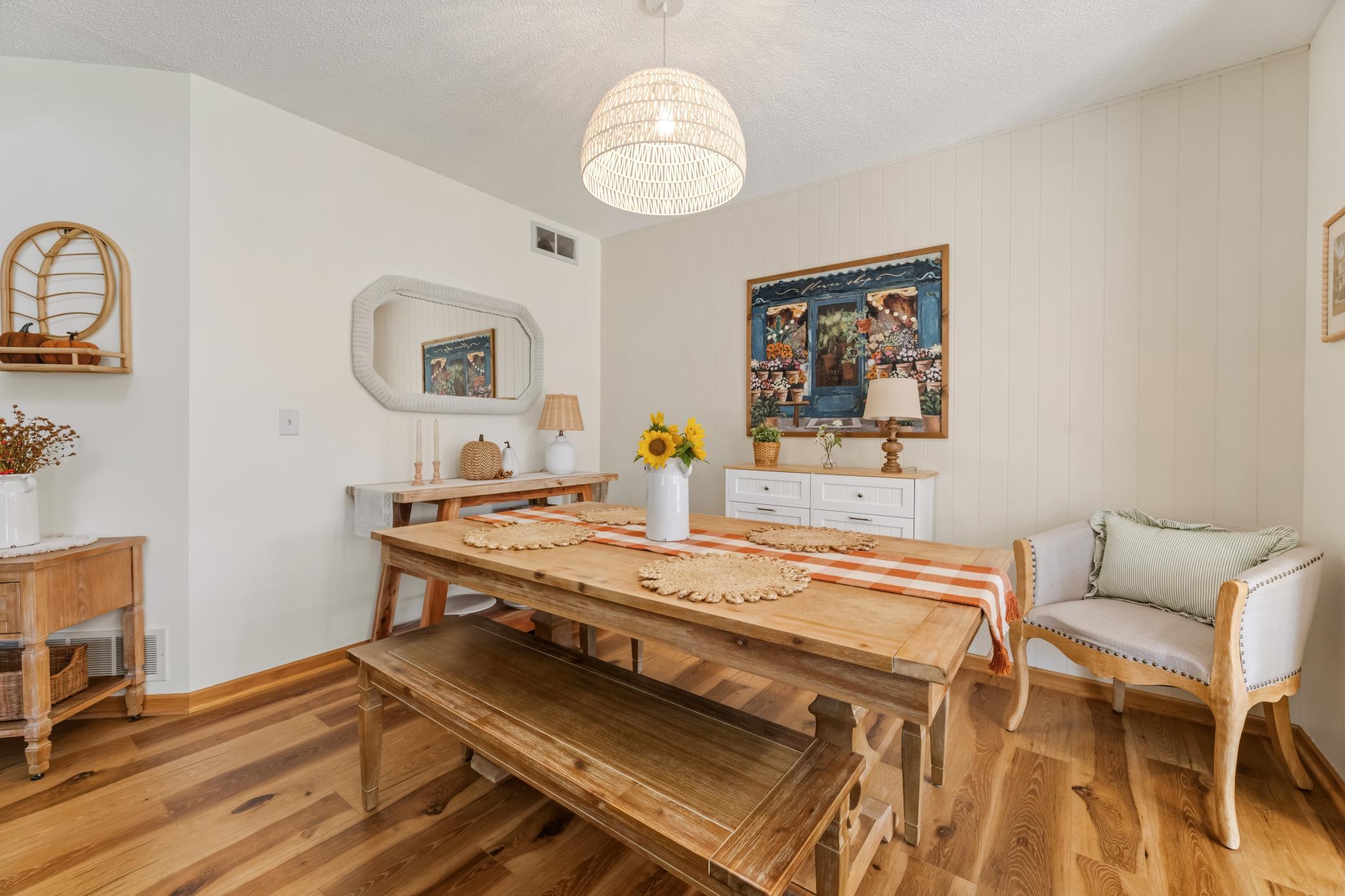 Plenty of room to gather around the table for meals, conversation and entertaining.