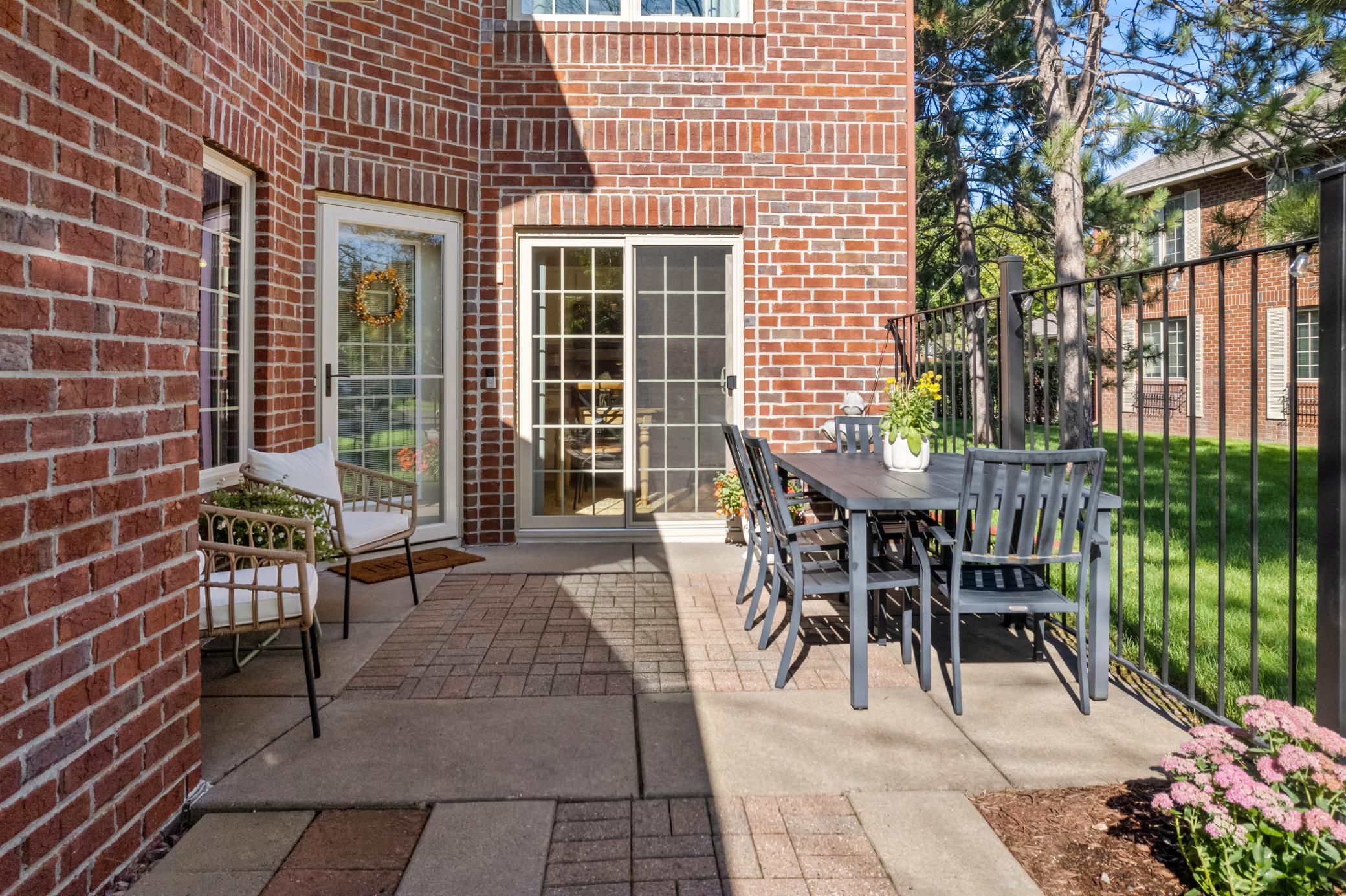 Private patio creates a wonderful outdoor extension of the home for relaxing or dining.