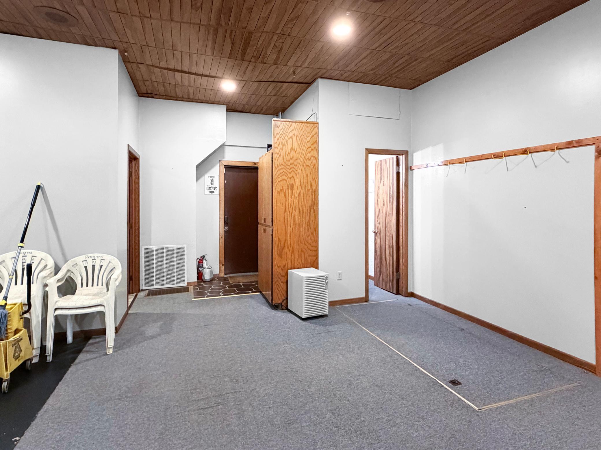 another view of the back storage room and rear exit