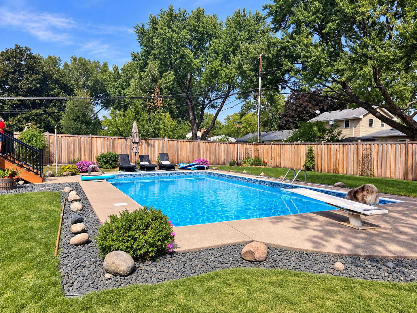 Pristine Backyard Pool Under Sunny Skies