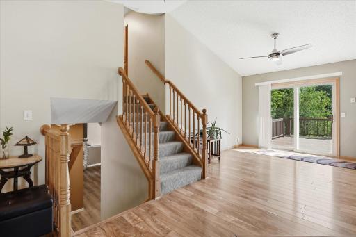 Open four-level split layout creates great separation between living spaces while maintaining an airy, connected feel.