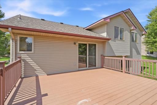 Spacious maintenance free deck located just off the main living area provides an easy extension of the home’s indoor living space.