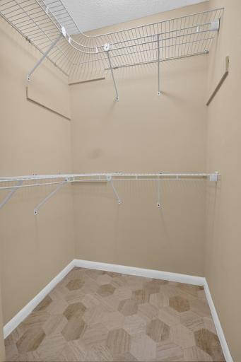 Generously sized walk-in closet provides excellent storage.