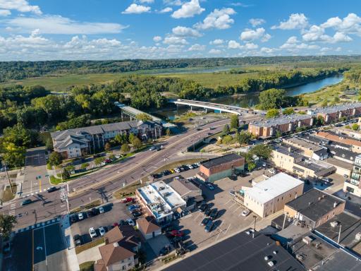 Downtown Shakopee near river