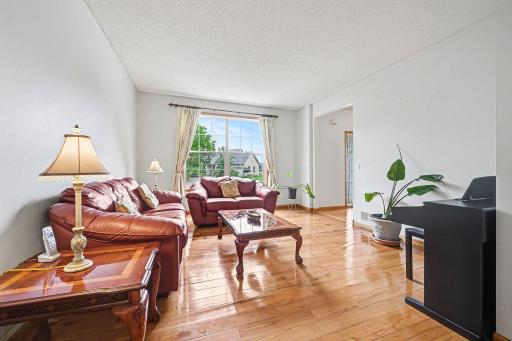 Sitting room with real hardwood floors that were installed 4 years ago.
